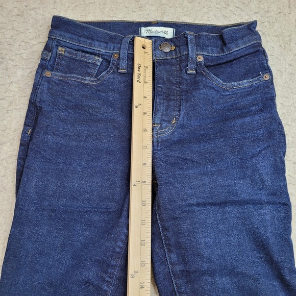 Madewell 9" Mid Rise Skinny Womens 26 Blue Dark Wash Stretch 26x28 - Picture 10 of 12